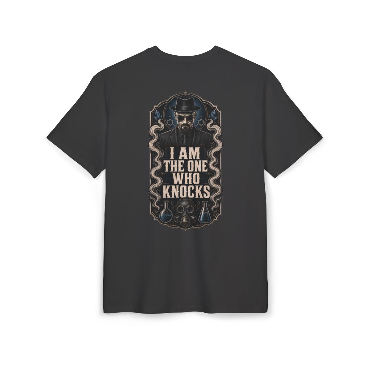 The One Who Knocks T-shirt back view in Black
