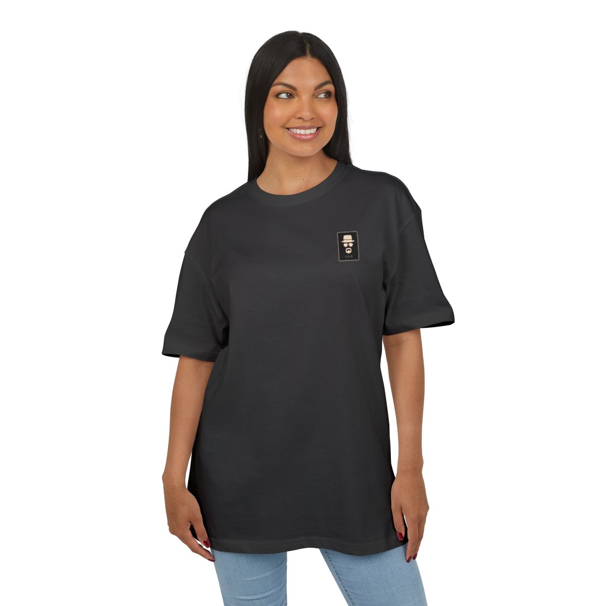 Woman wearing The One Who Knocks, front view in Black